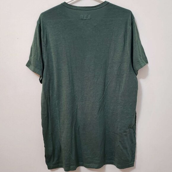 Mens Relaxed Fit Green Button Up Short Sleeve Shirt - Picture 4 of 6
